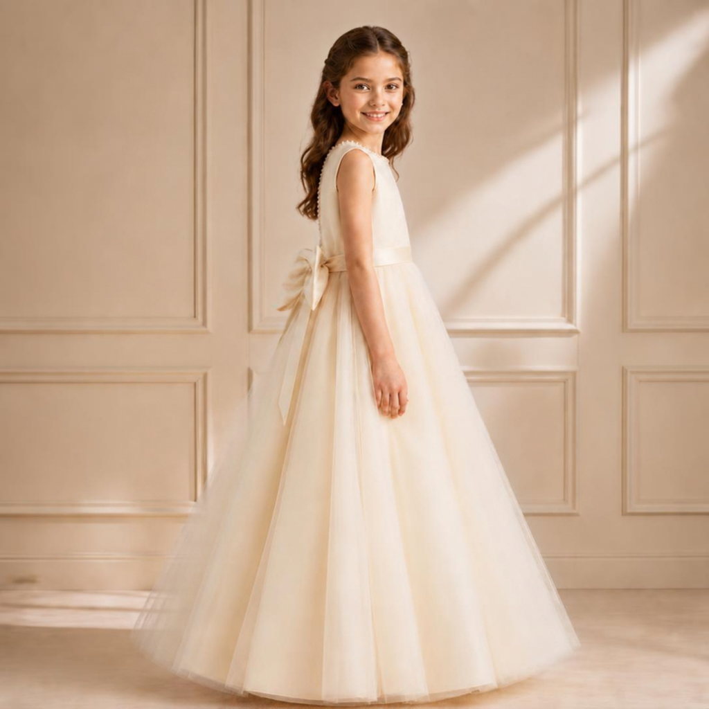 Pearl Satin & Tulle Ball Gown – alternate view 1