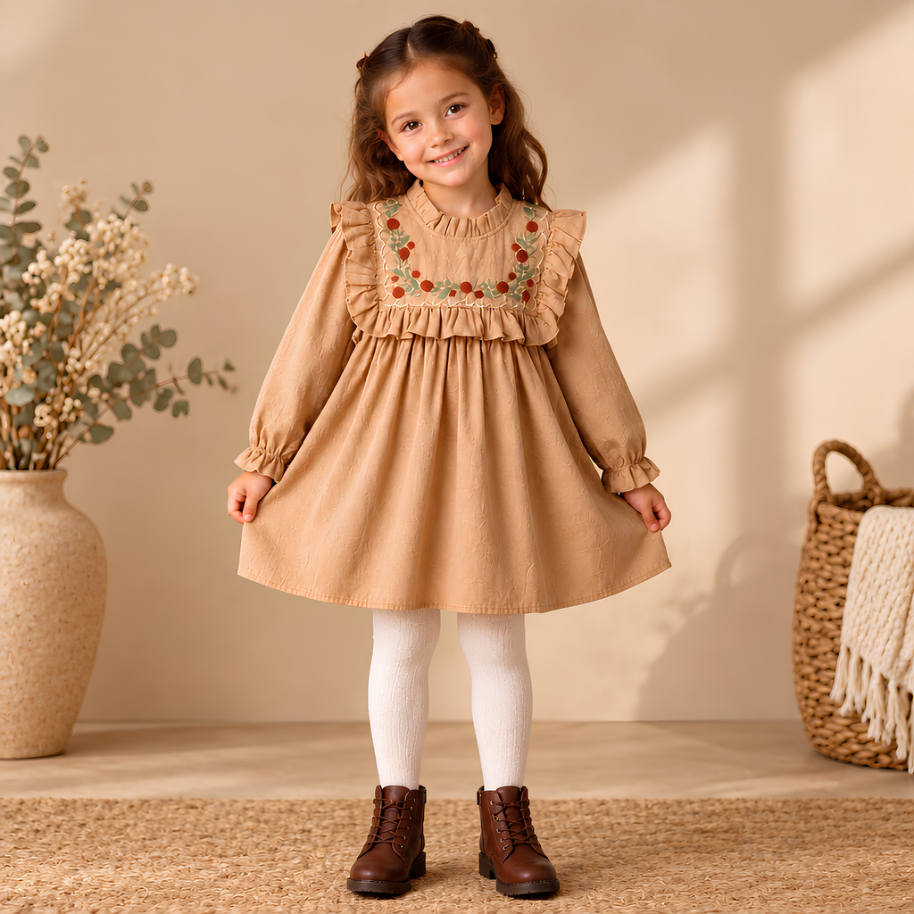 Autumn Ruffle Long Sleeve Dress