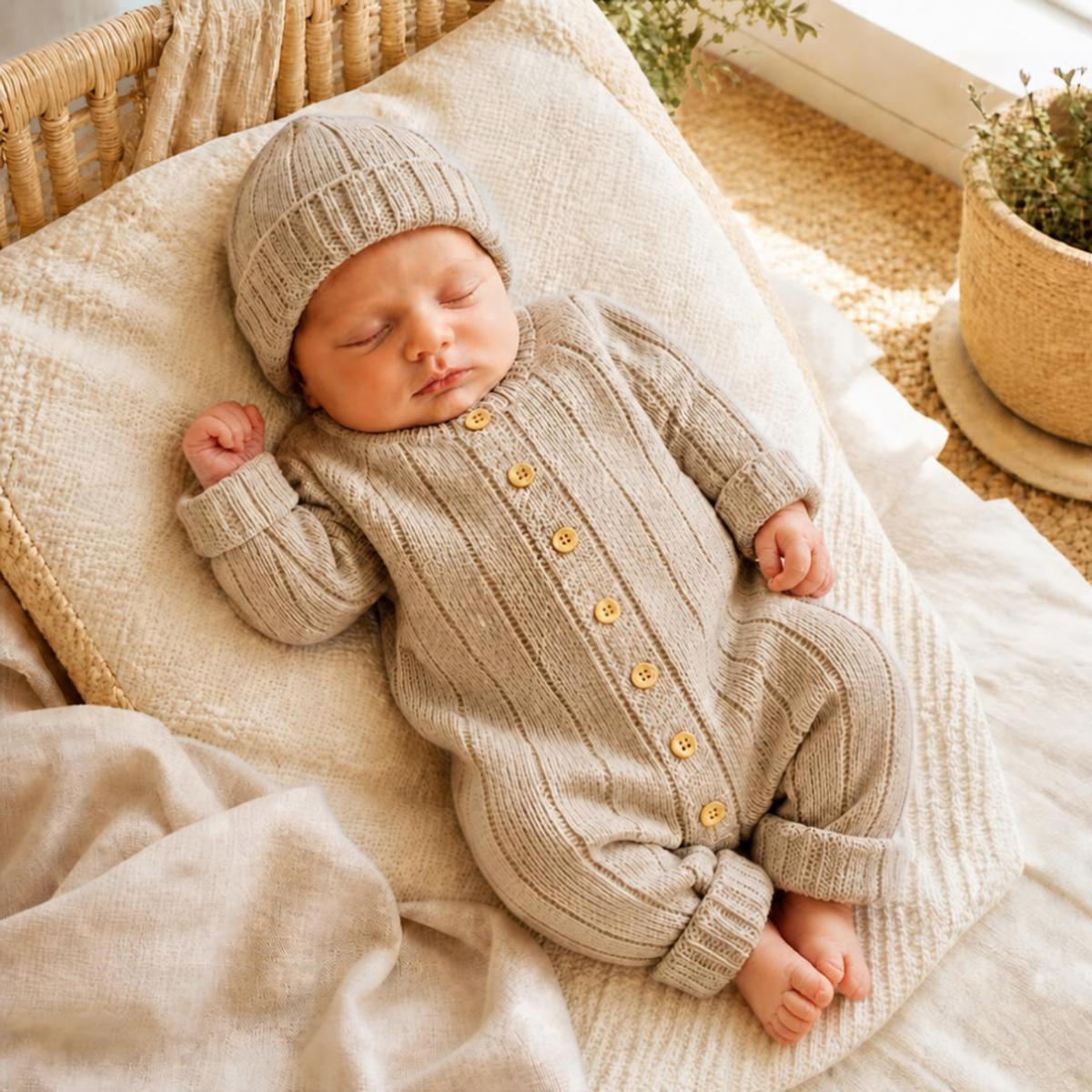 Winter Knit Hooded Jumpsuit – alternate view 1