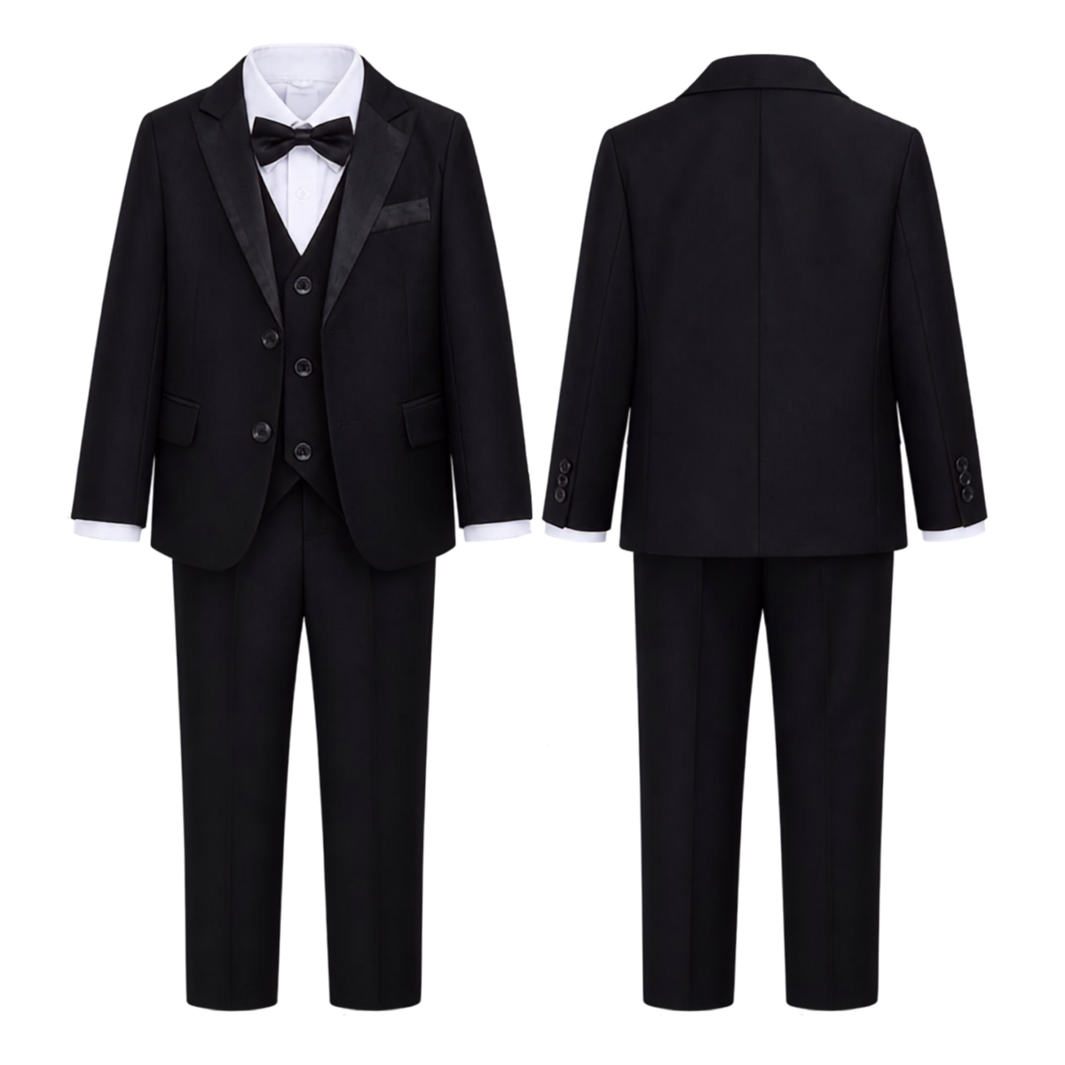 Luxe Boys 5-Piece Suit Set – Black – view 4