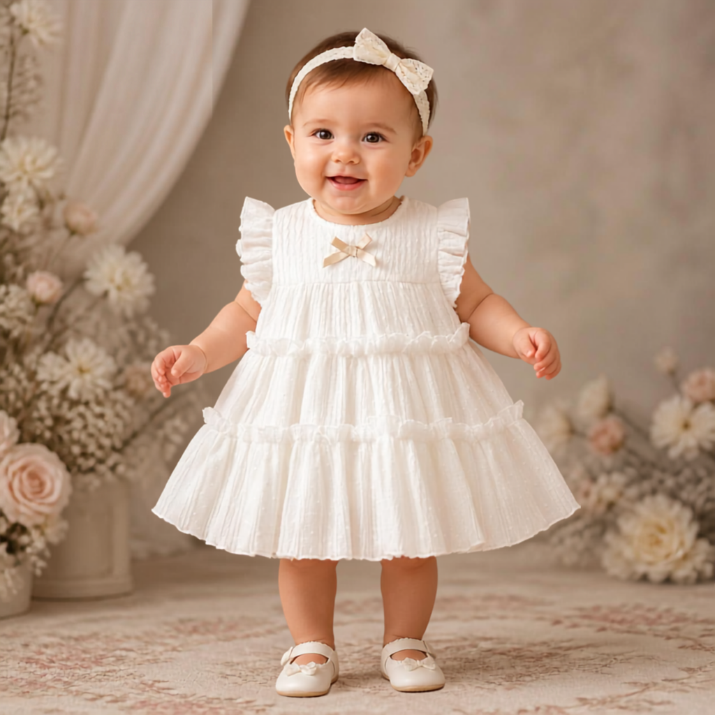 Baby Belle White Tulle Dress – White