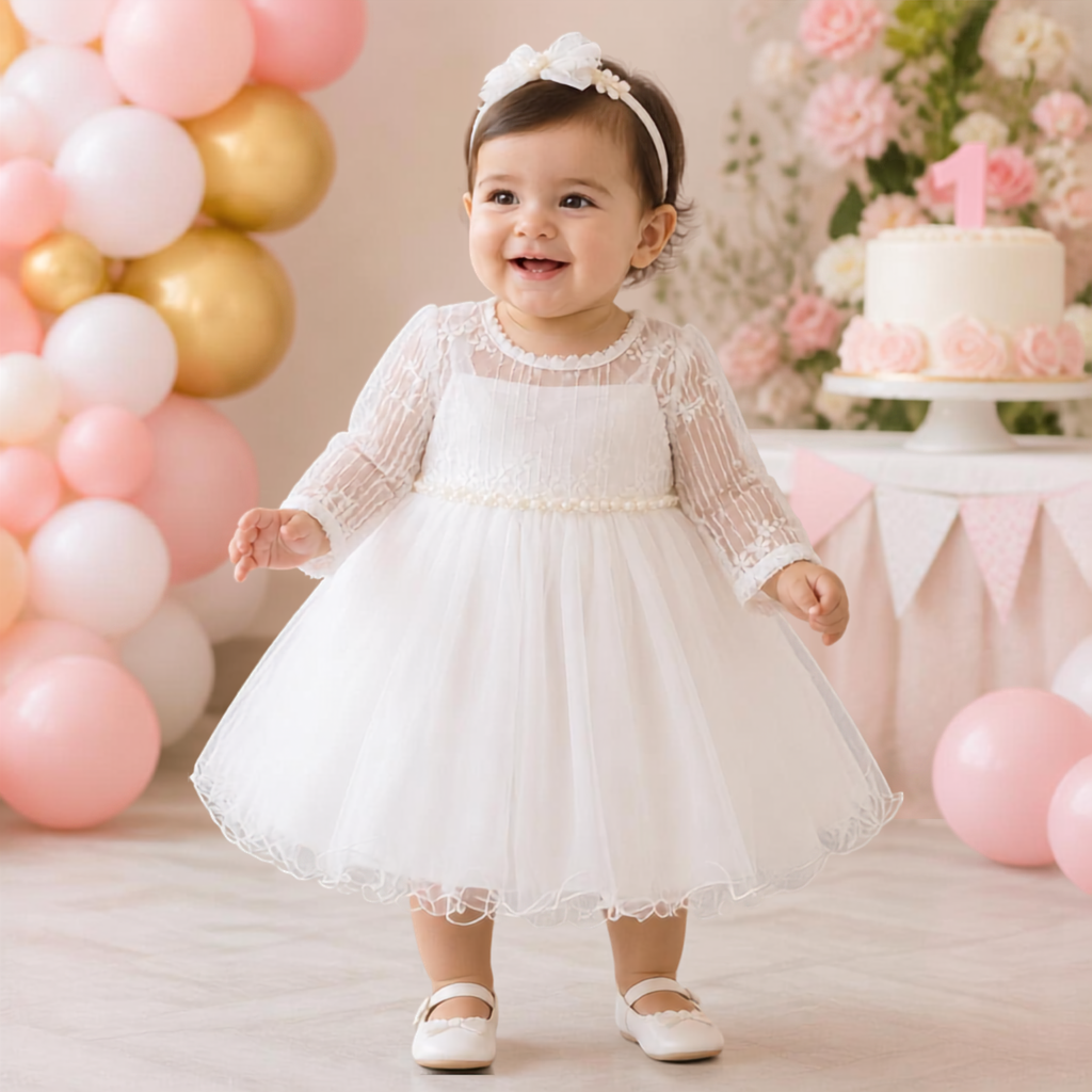 Tiny Lace Party Dress – White