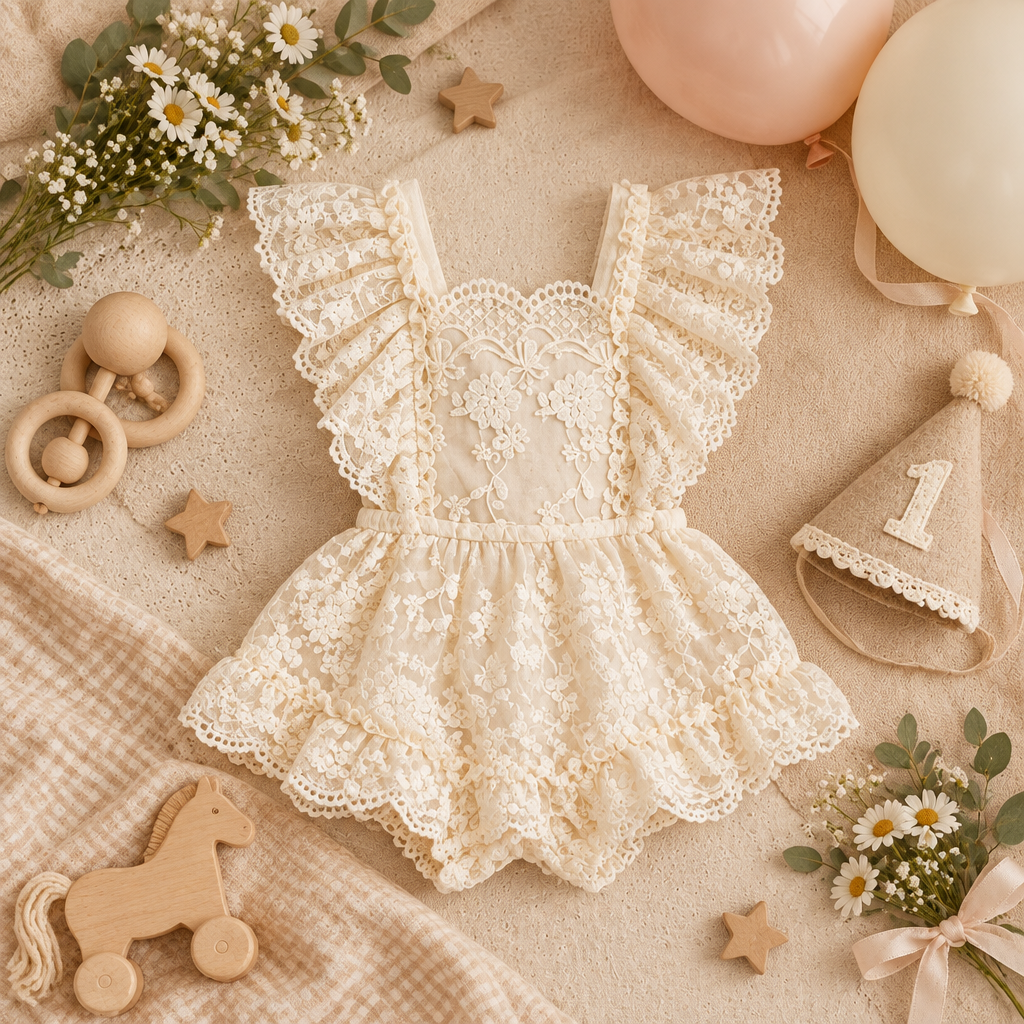 Timeless Floral Lace Romper