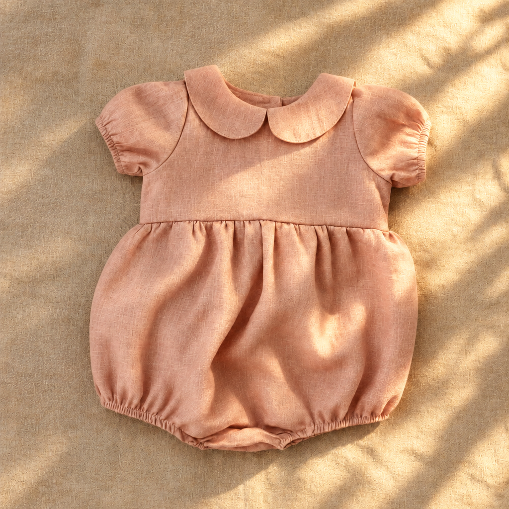 Linen Drift Baby One-Piece – Pink