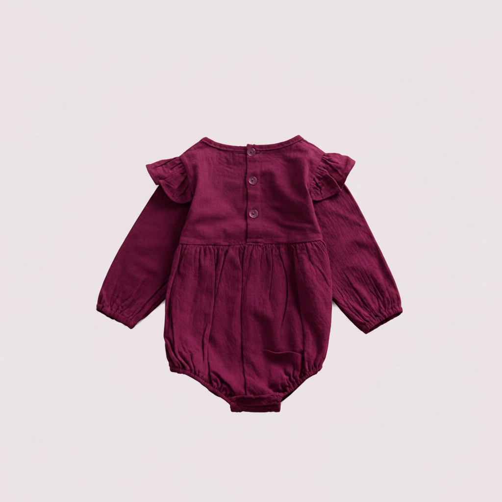 Purple Frill Baby Bodysuit – Purple red – view 2