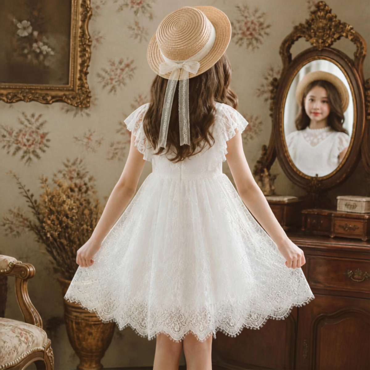 Timeless Lace Heritage Dress – white