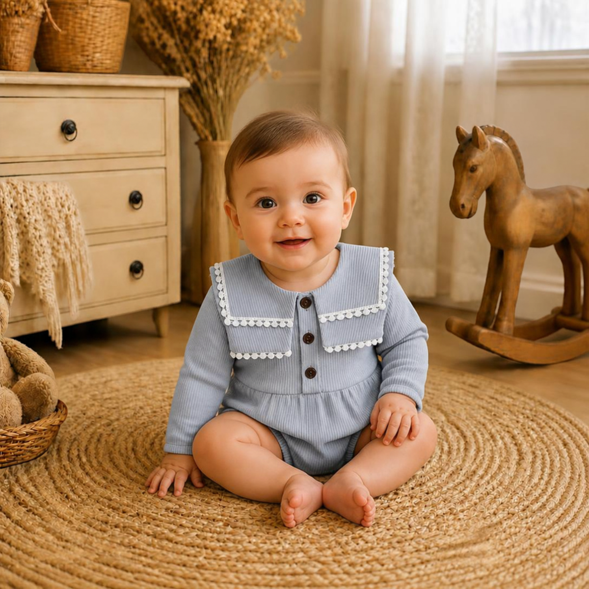 Sweet Ruffle Collar Bodysuit