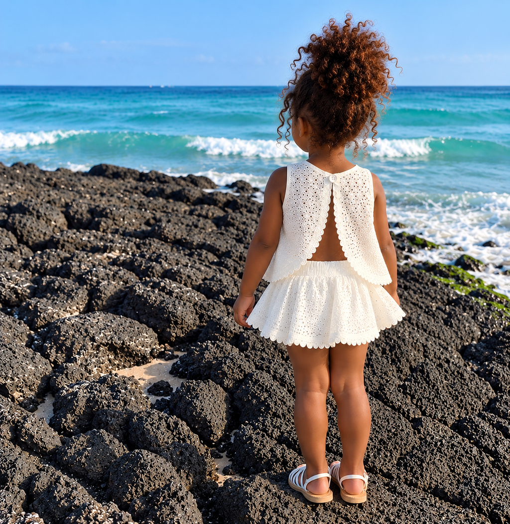 Seaside Pearl Eyelet Set – White – view 2