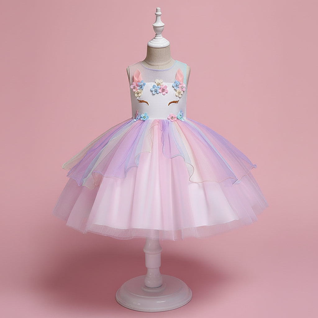 Unicorn Bloom Tulle Dress – Pink