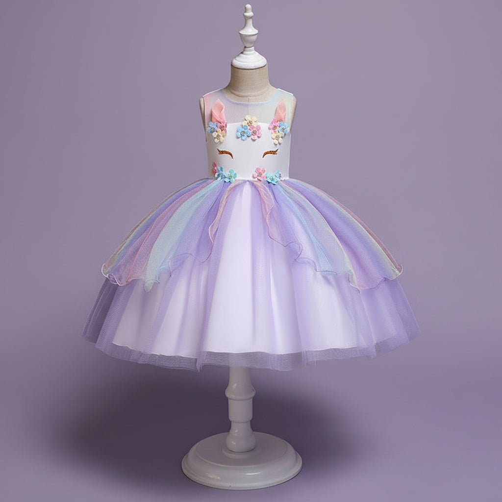Unicorn Bloom Tulle Dress – Purple