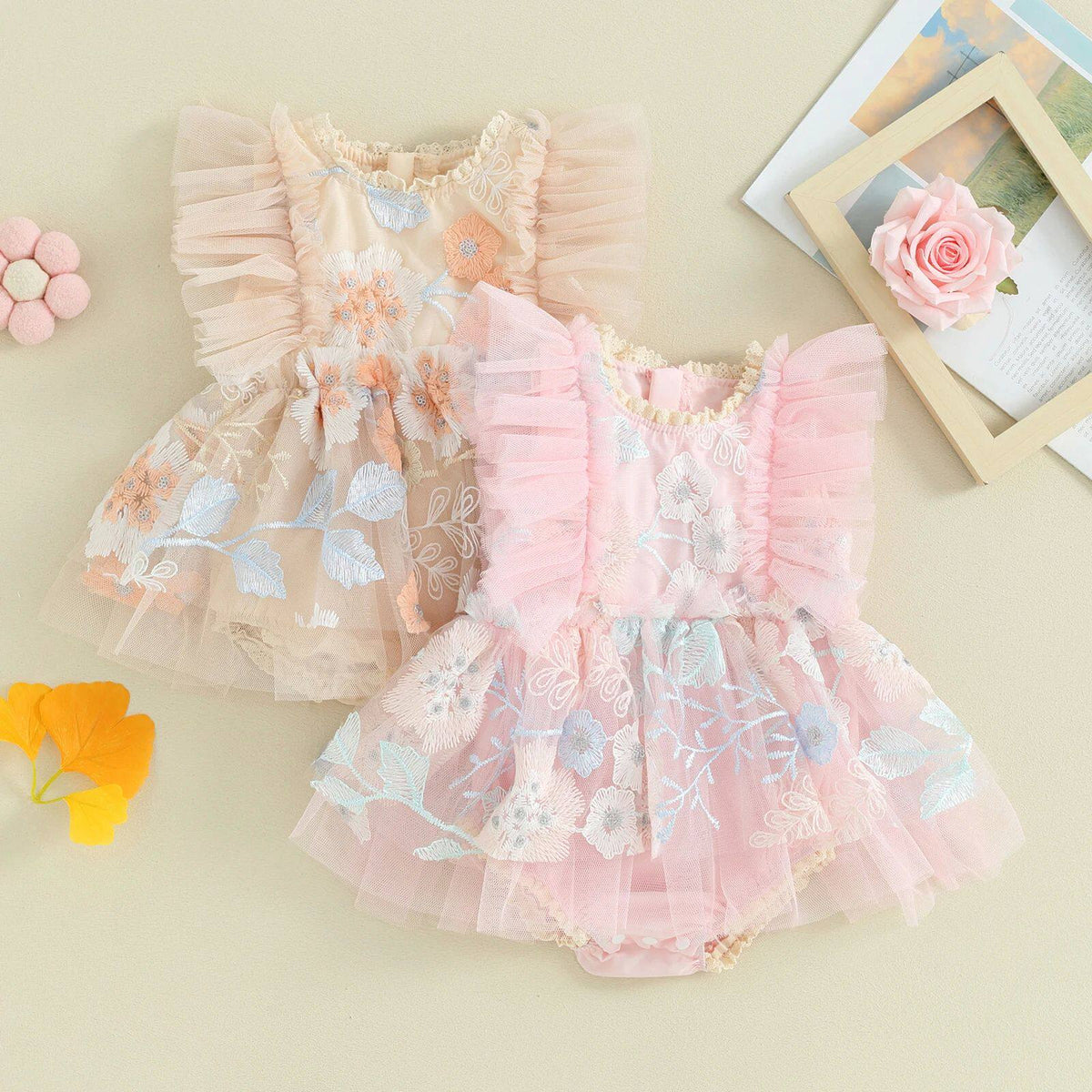 Sweet Tulle & Lace Floral Romper