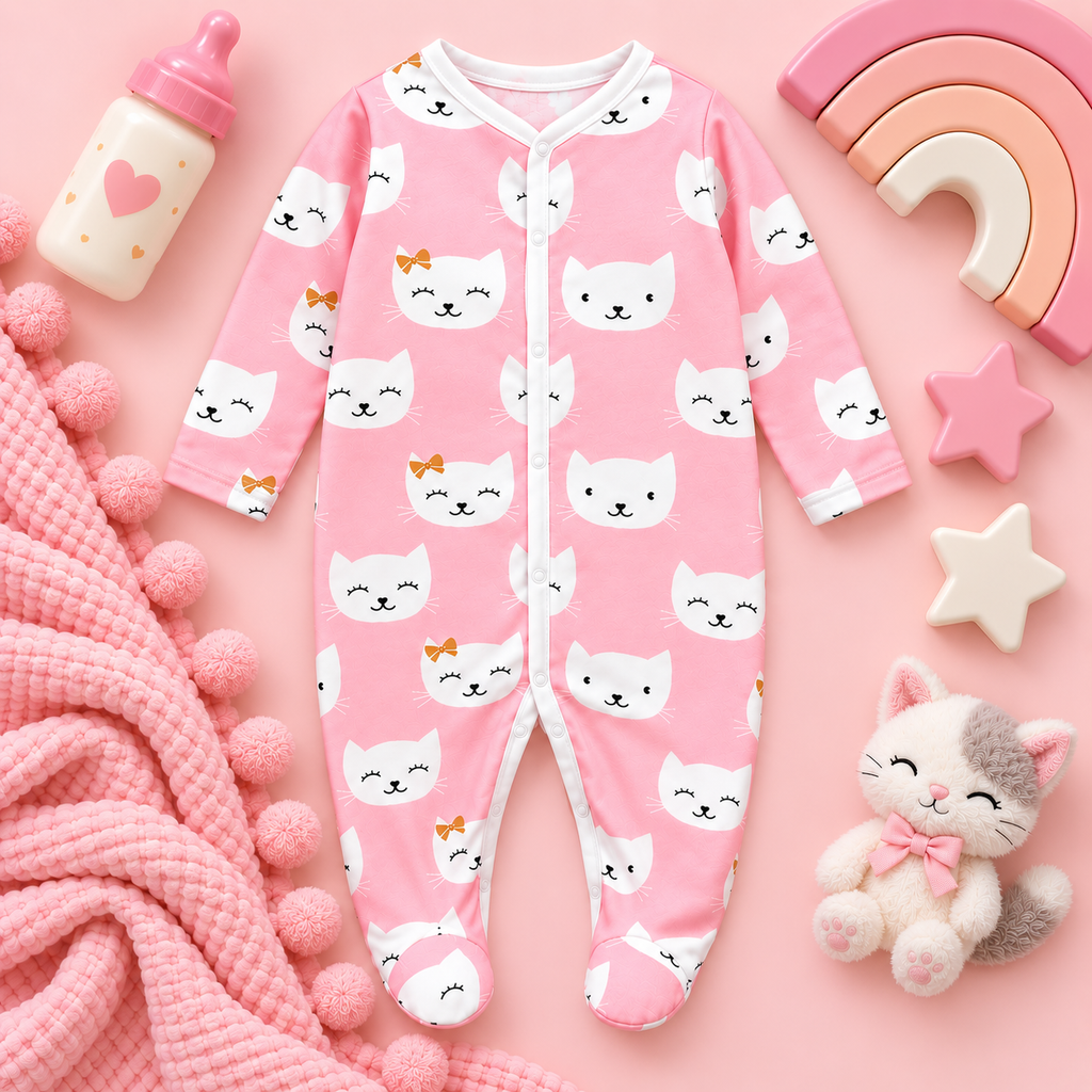 Girls Printed Cotton Romper – alternate view 3