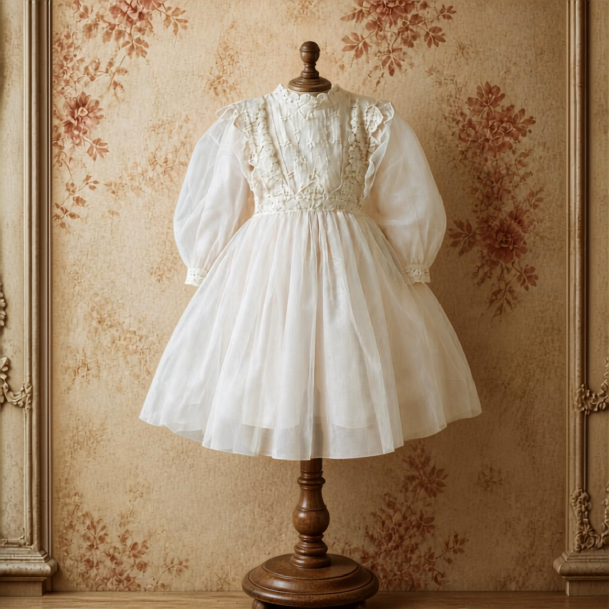 Vintage Lantern Sleeve Tulle Dress – alternate view 1