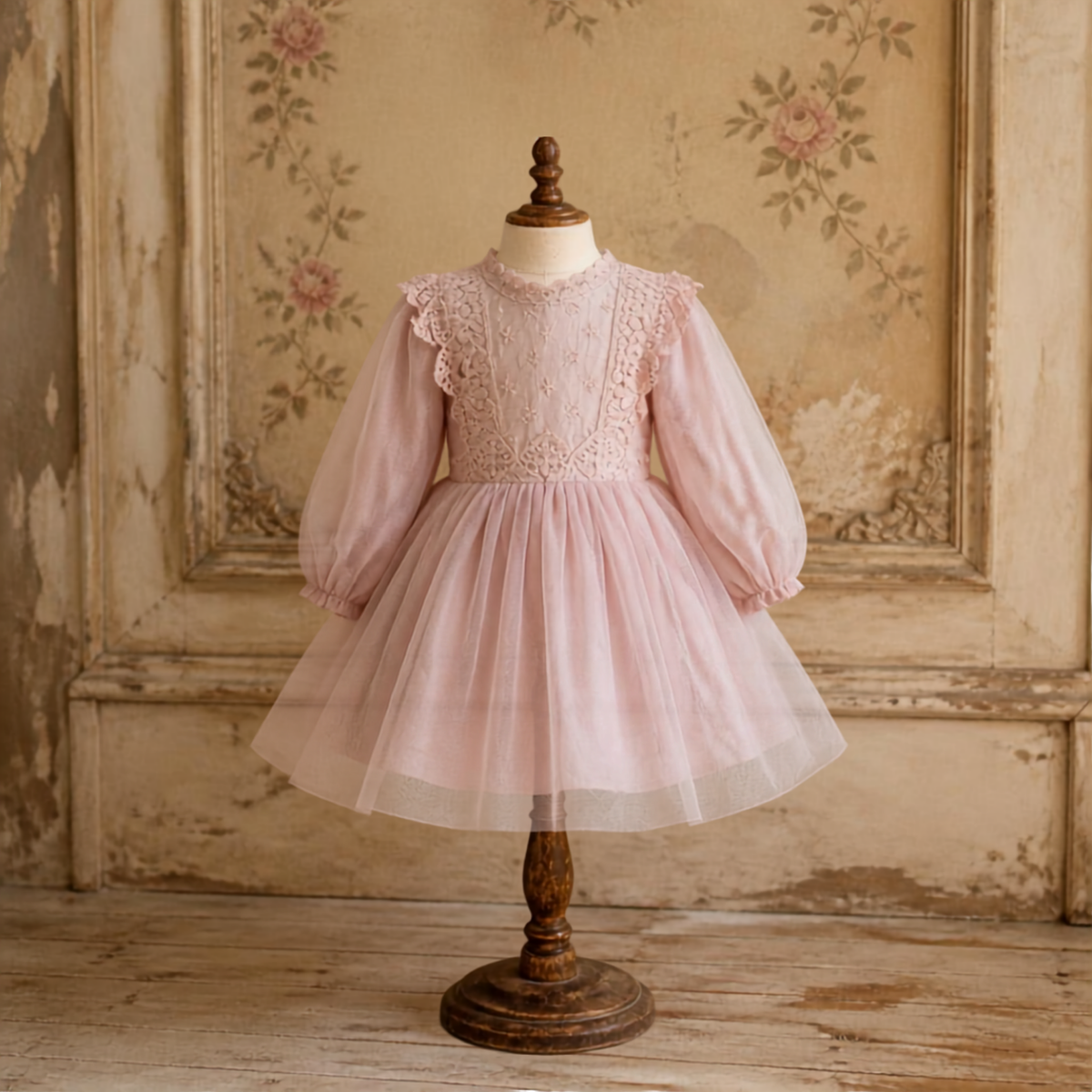 Vintage Lantern Sleeve Tulle Dress – alternate view 2