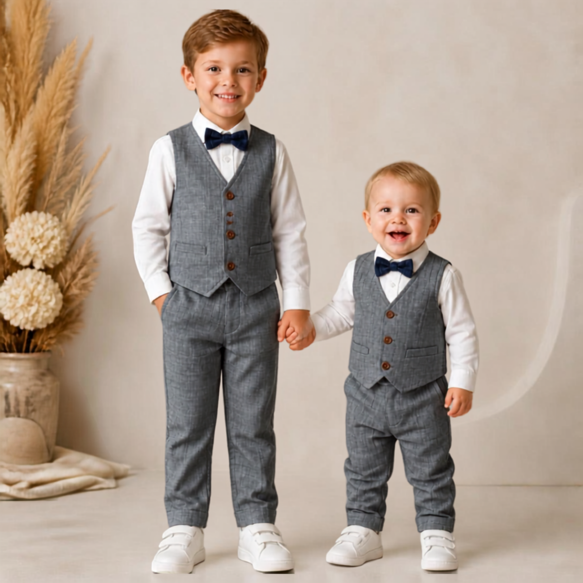 Oliver Boys 4-Piece Suit Set – Grey