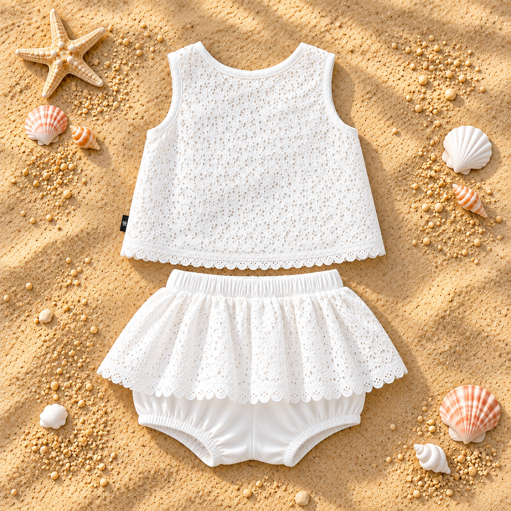 Seaside Pearl Eyelet Set – White – view 3