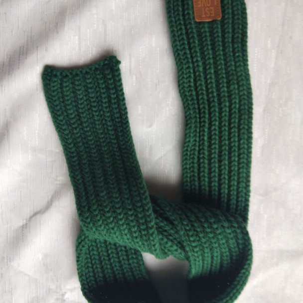 Winter Knit Kids Scarf – Green