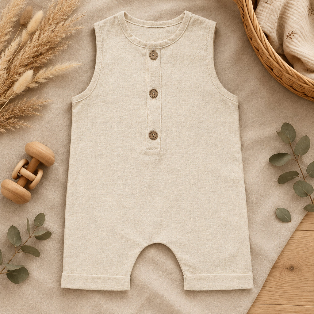 Sun & Sand Baby Romper – White
