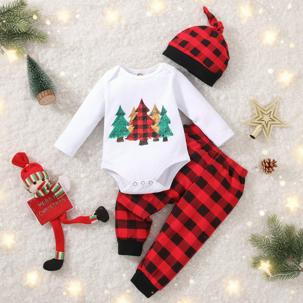 Little Lumberjack Christmas Tree 3 Piece Set – White