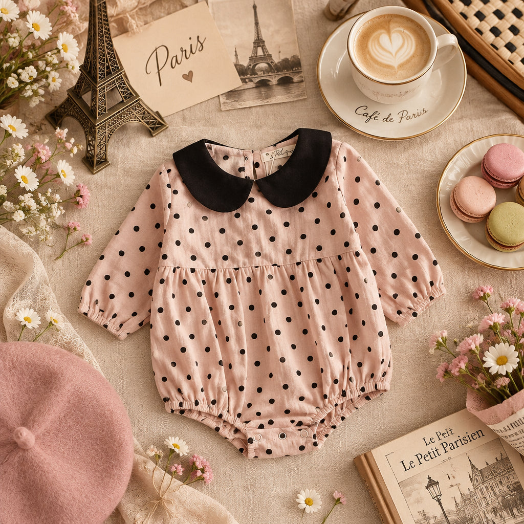 Spot the Dots Romper – Pink