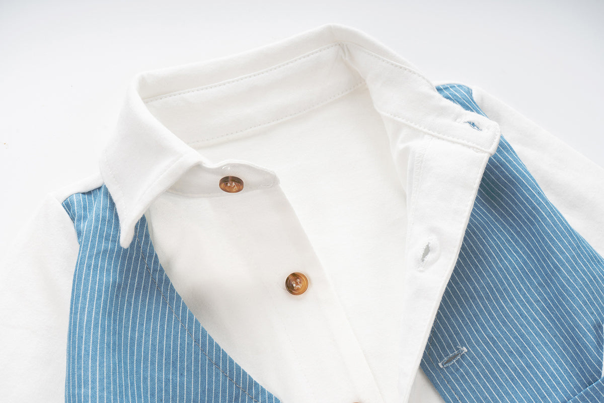 Little Mister Vest & Tie Bodysuit – Blue – view 6