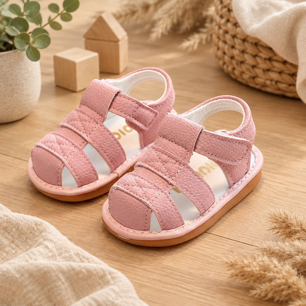 Tiny Wanderer Leather Sandals – Pink
