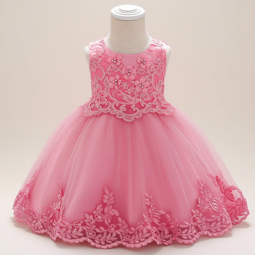 Petite Blossom Tulle Dress – Pink