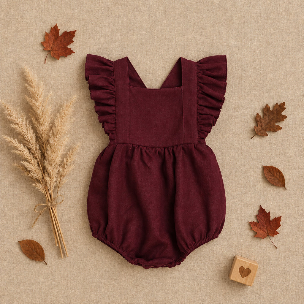 Willow & Sage Romper – Wine red
