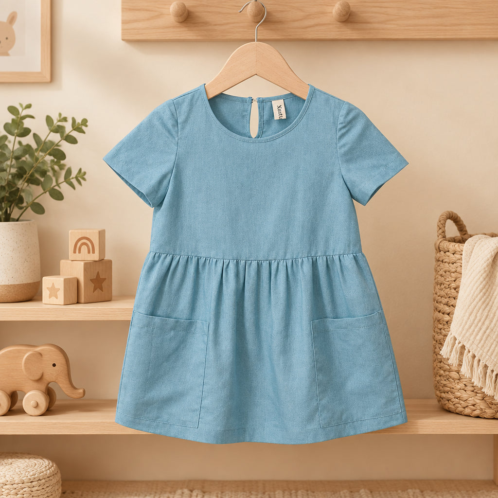 Summer Daze Cotton Dress – Blue