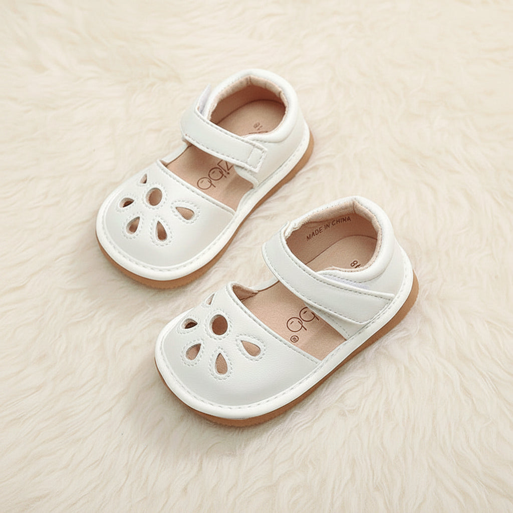 Rainbow Bright Baby Sandals – White