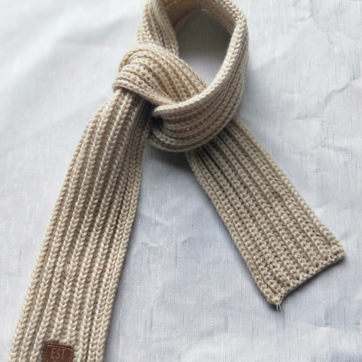Winter Knit Kids Scarf – Beige
