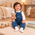 Happy Vibes Denim Overalls – Blue