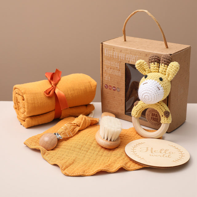 Newborn Animal Gift Set – Orange 6PCS Set