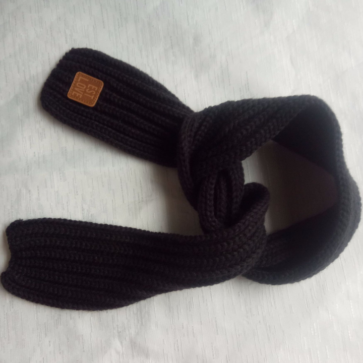 Winter Knit Kids Scarf – Black