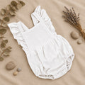 Sienna Ruffle Linen Bodysuit – White