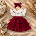 Claret Bow & Ruffle Dress – alternate view 1