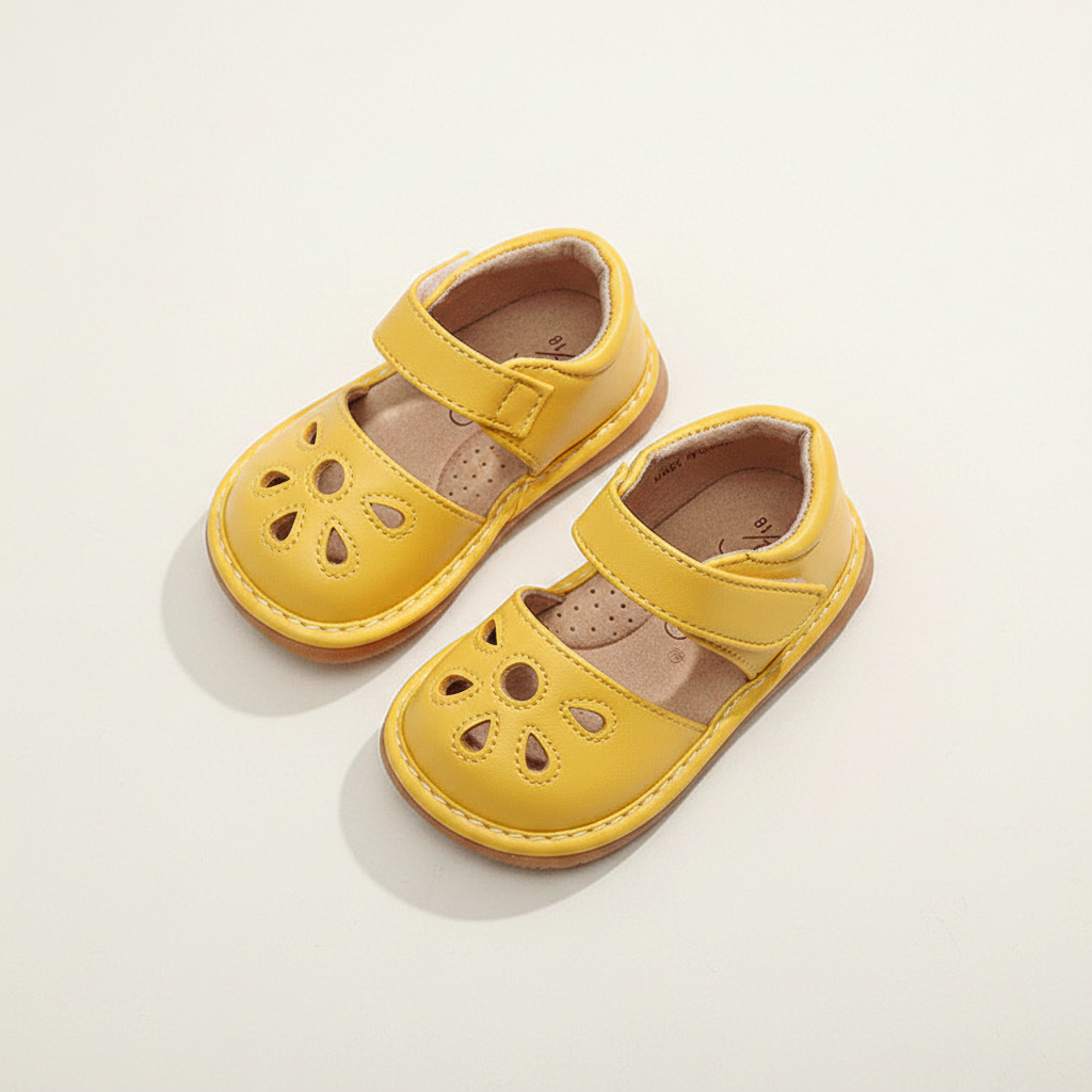 Rainbow Bright Baby Sandals – Yellow